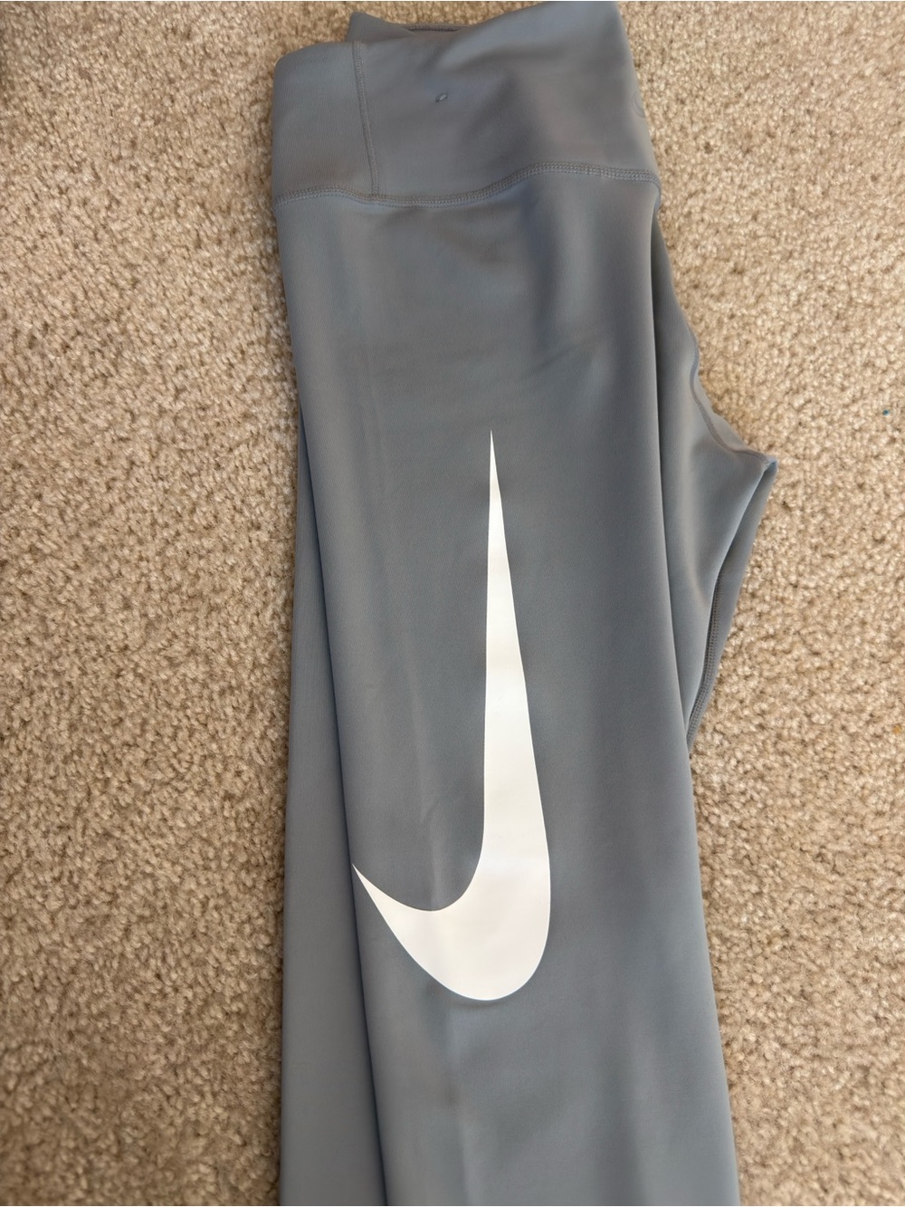 Nike Gray Leggings with White Swoosh